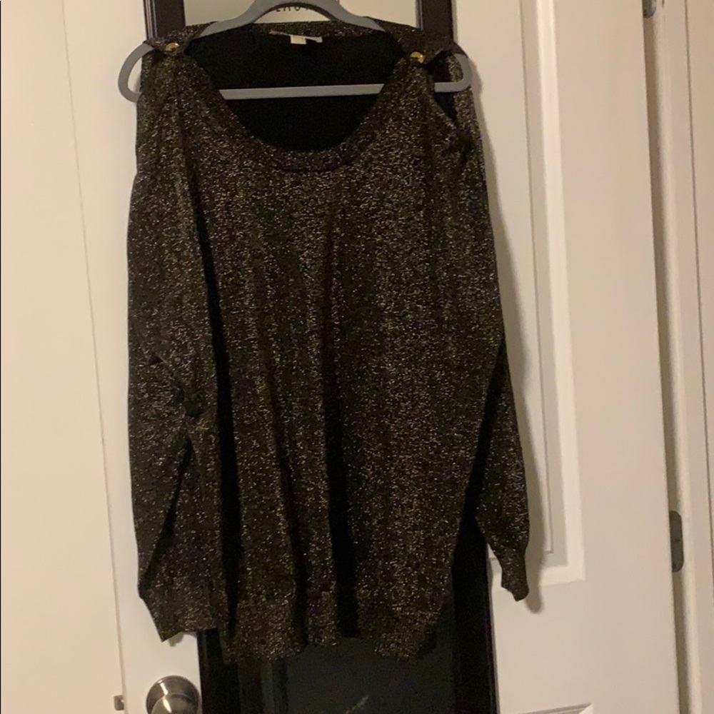 MICHAEL by Michael Kore cold shoulder gold sweater